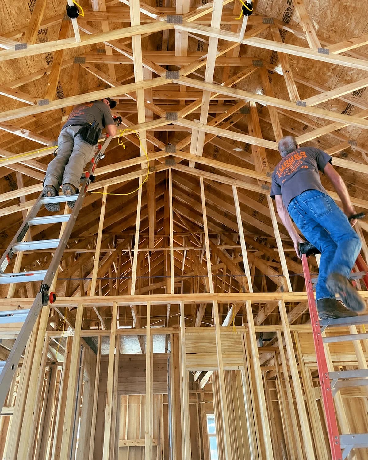 Electrical rough-in on a new construction job by Turner Mechanical in Greeneville, TN