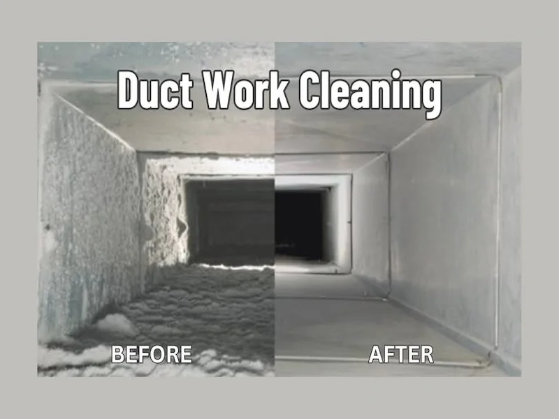 Duct work cleaning before and after completed by Turner Mechanical in East Tennessee